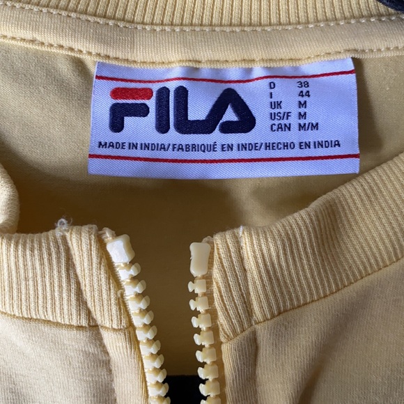 Fila Iona Half-Zip Cropped Tee in Yellow and Navy - Picture 6 of 6